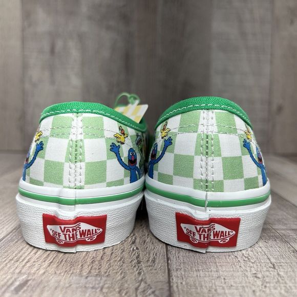 Vans X Sesame Street Authentic Boys Little Kids Pre School Shoes Green Size 3Y - Picture 9 of 16